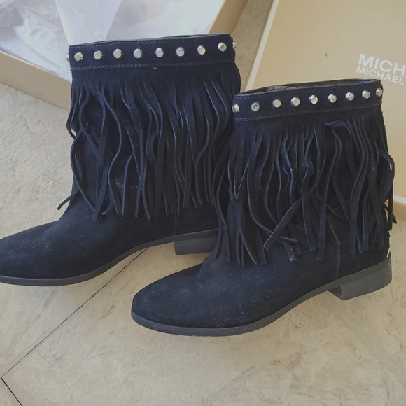 Michael kors fringe suede studded boots black - Picture 2 of 9